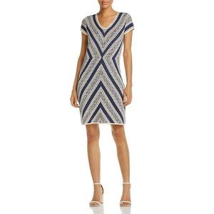 NIC+ZOE Chevron Knit A-Line Mini Dress L